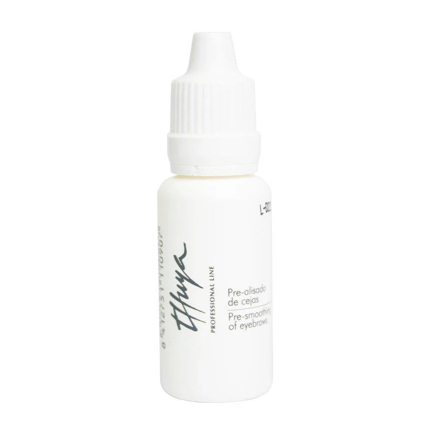 Thuya Eyebrow Pre-Smoothing Treatment in white dropper bottle