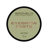 Bronslun Professional Eyebrow Paste in the shade White, shown in a round black-lidded container with a pale sage green label.