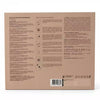 The back of a brown cardboard box for an eyebrow gel set, featuring detailed product instructions, ingredients, warnings, and a barcode.