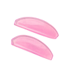 Two translucent pink lash lift shields, shown on a plain white background.
