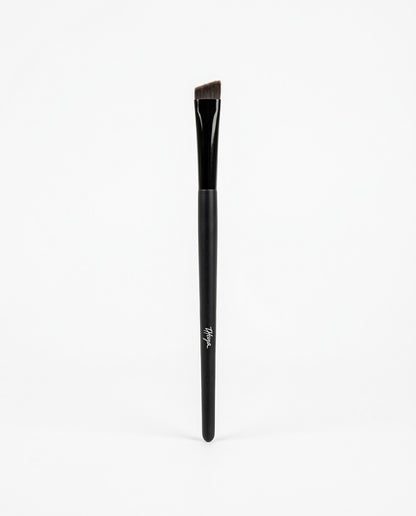 Thuya large angled brow brush with black handle
