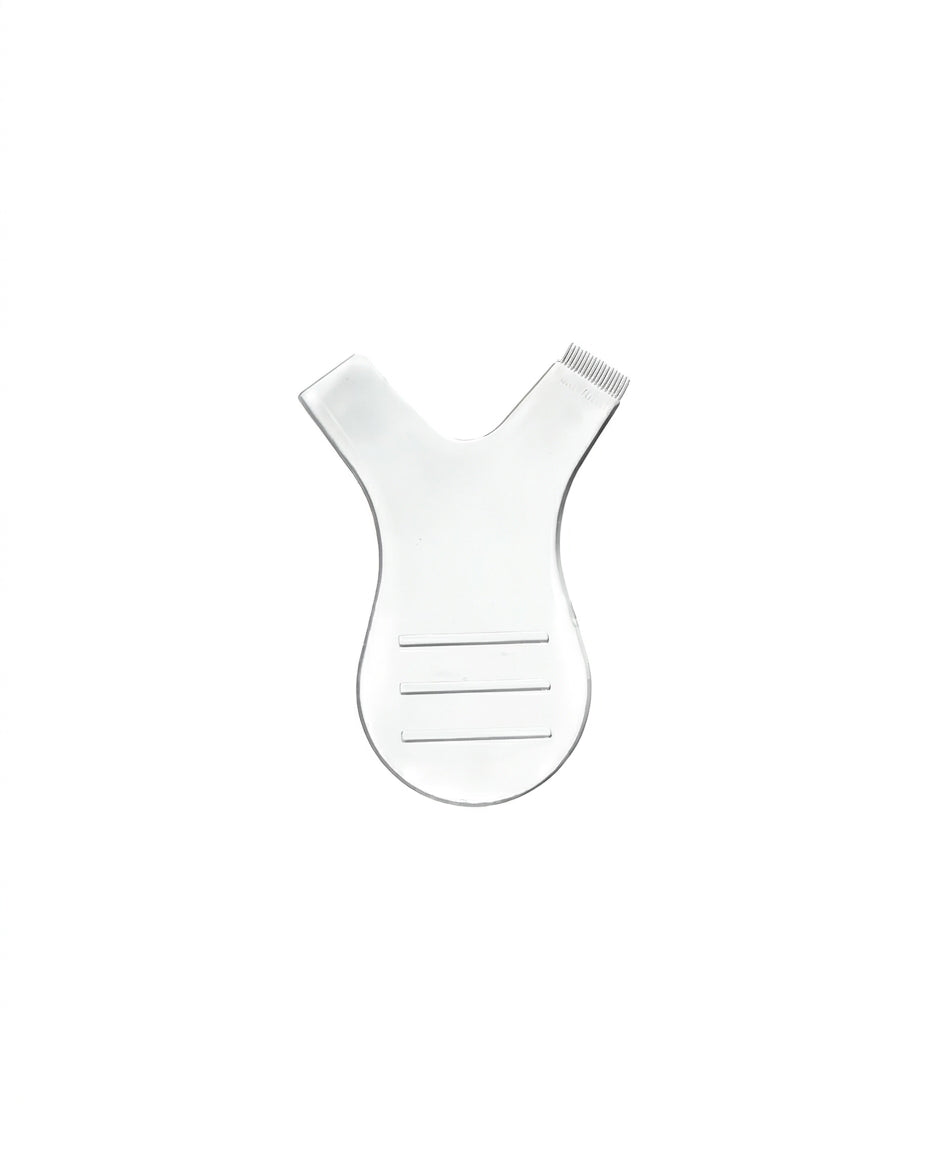 Clear Thuya eyelash glue comb applicator with fine-tooth comb tip